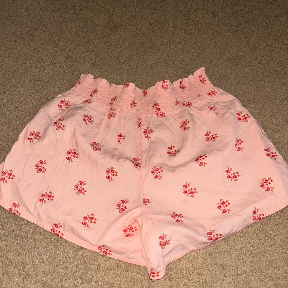Old Navy Pink Floral High Waist Shorts